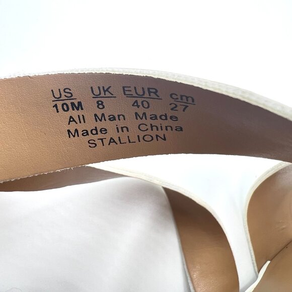 Franco Sarto Womens Size‎ 10 Stallion White Faux Leather Wedges Sandals Shoes - Picture 15 of 15